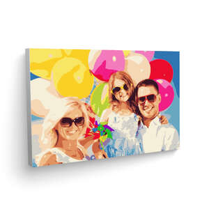 paint by nubers from photo on a wooden frame 
